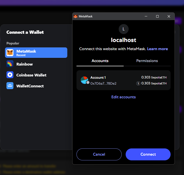 EVM Wallet Connection