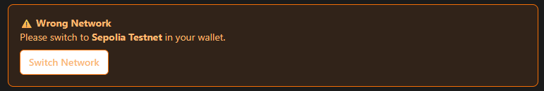 Network Mismatch Warning